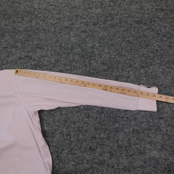 ETON Dress Shirt‎ Mens 46 -16 1/2 Pink Micro Check Long Sleeve Button Up - Picture 9 of 14